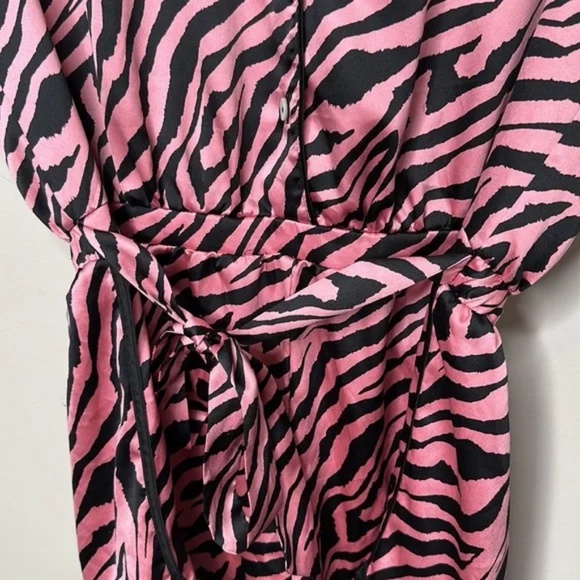 Victoria’s Secret Satin Pink Zebra Print Sleep Romper - Picture 6 of 12